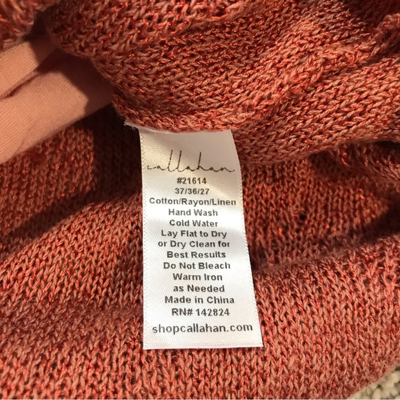 Anthropologie Callahan Cableknit Peach Sweater Dress Tank Sz S-P - Picture 10 of 10